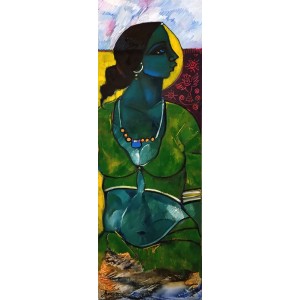 Abrar Ahmed, 12 x 36 Inch, Oil on Canvas, Figurative Painting, AC-AA-598